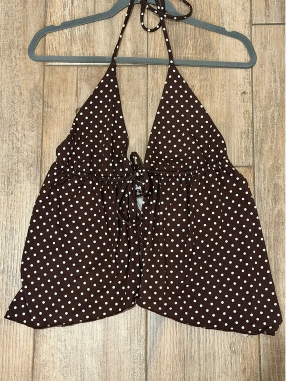 Ruby & Jewell Polka Dot Halter Top Sz M